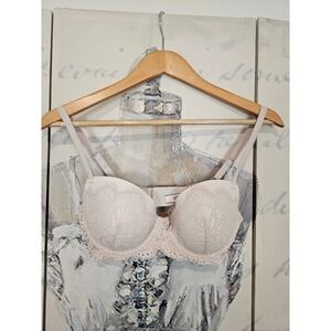 Victoria's Secret Dream Angels Lined Demi Lace Bra Pink 32DD